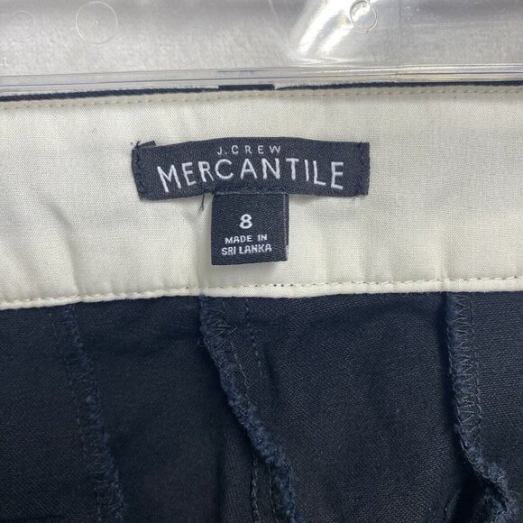 J.Crew Mercantile Mid Rise Ankle Pants Women Sz 8 Black Stretch Side Zip Used - Picture 6 of 16